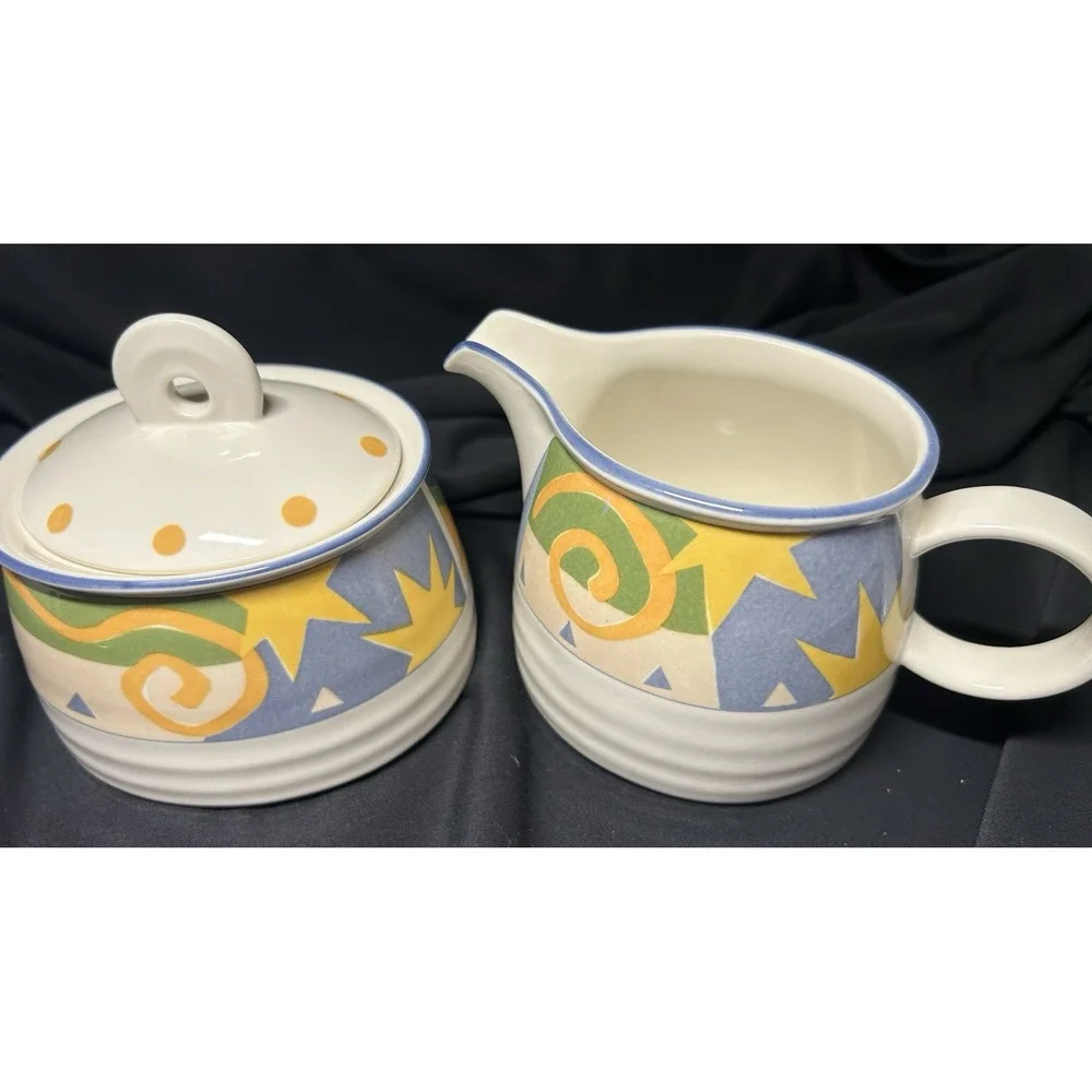 RARE Mikasa Galaxy-  Creamer and Sugar with Lid- EXCELLENT CONDITION PO35